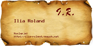 Ilia Roland névjegykártya